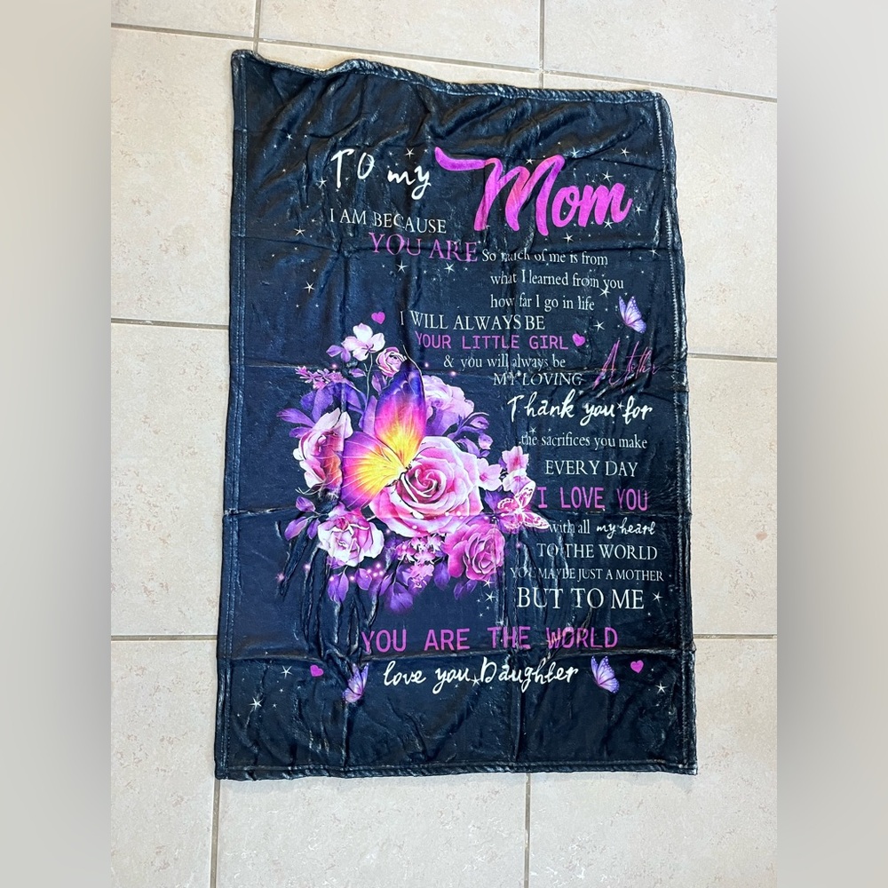 Baby blanket  26”x39” purple flower 
Floral Blanket with Heartfelt Message